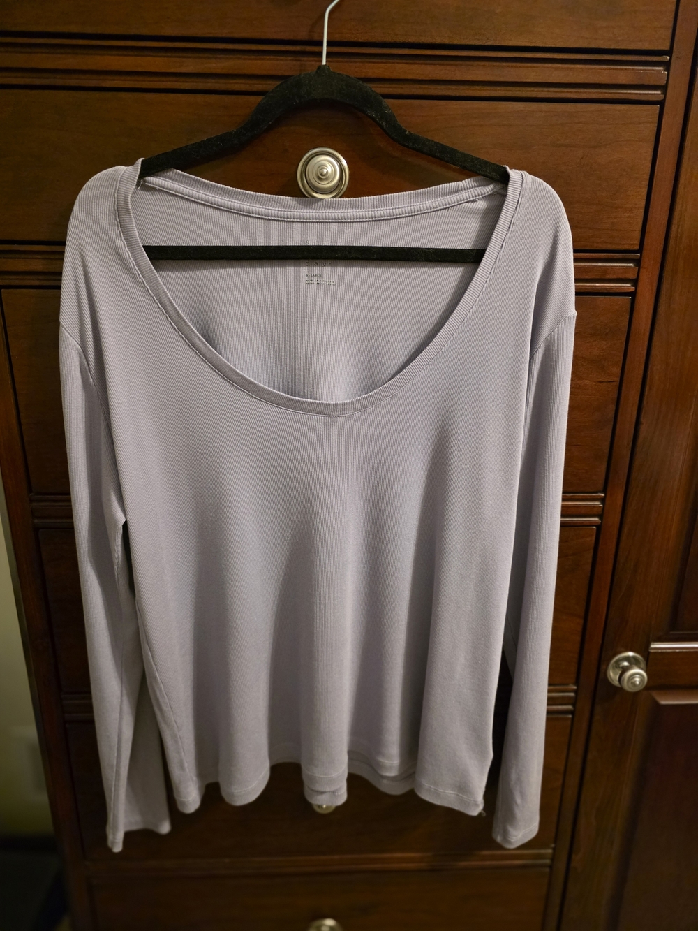 a new day Scoop Neck Long Sleeve Top in Light Lavender